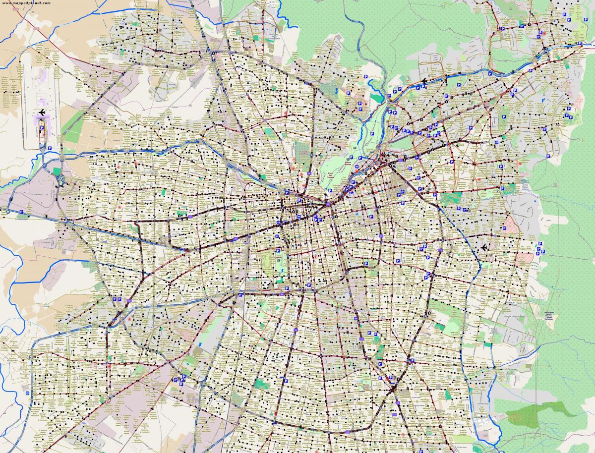 мапа града Сантиаго Чиле