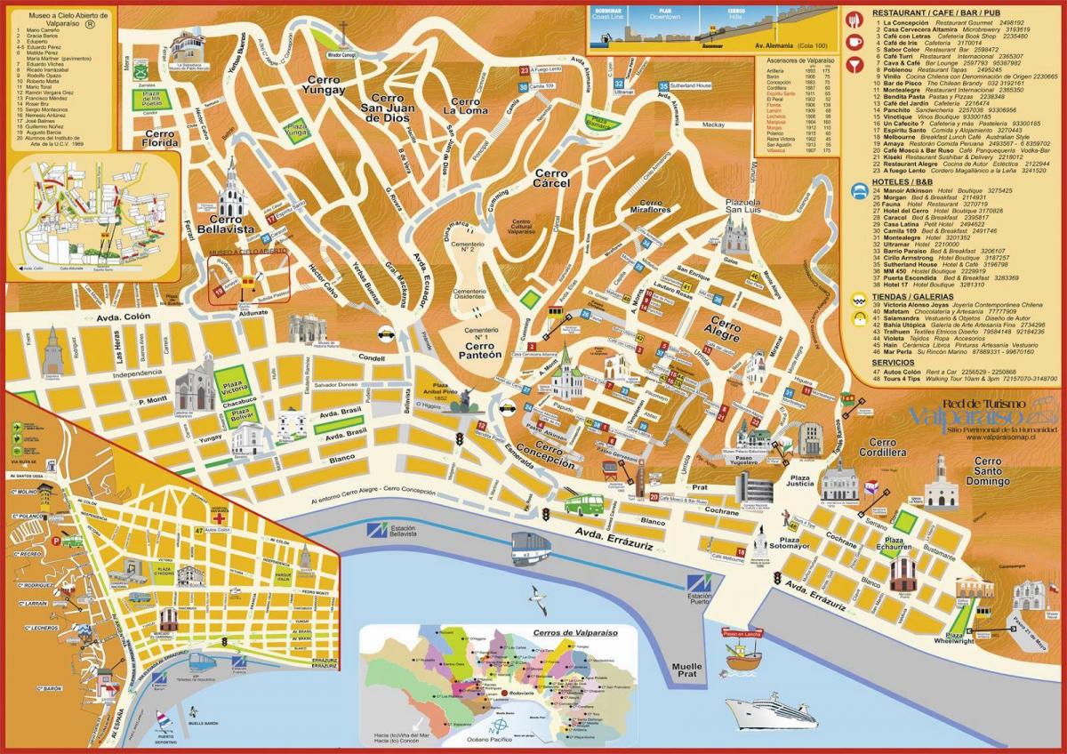 туристичка карта валпараисо Чиле