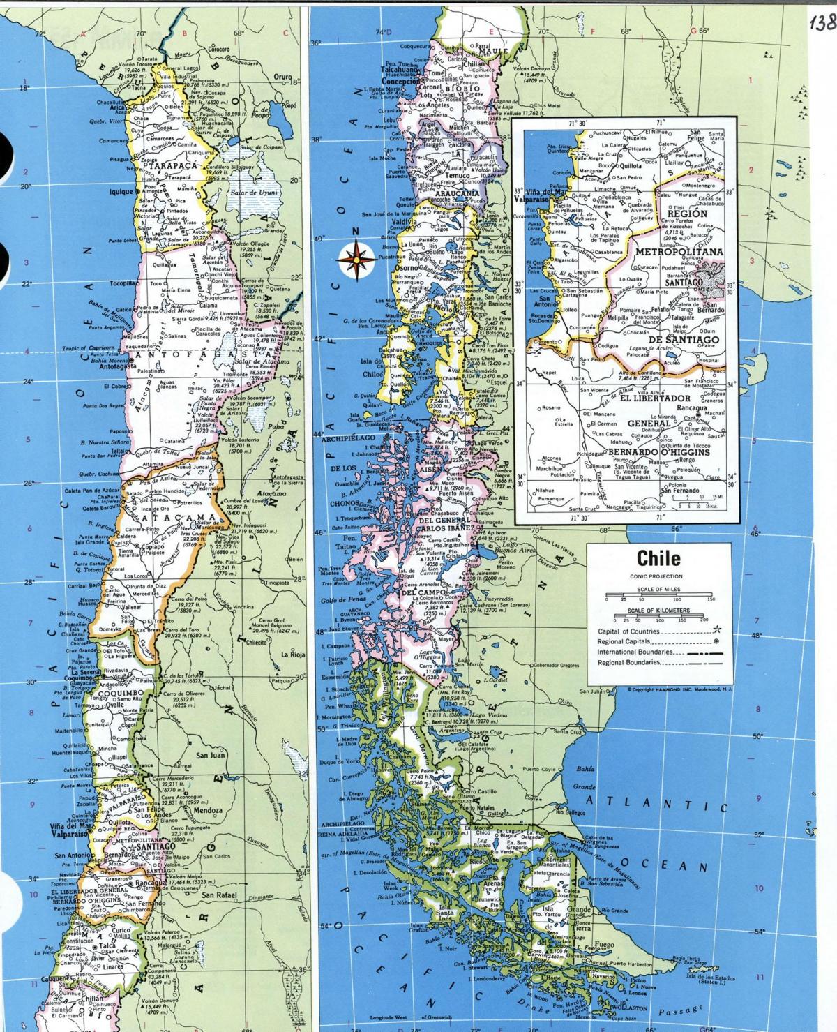 Детаљна мапа Чилеа