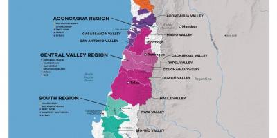 Чиле Винска карта земље