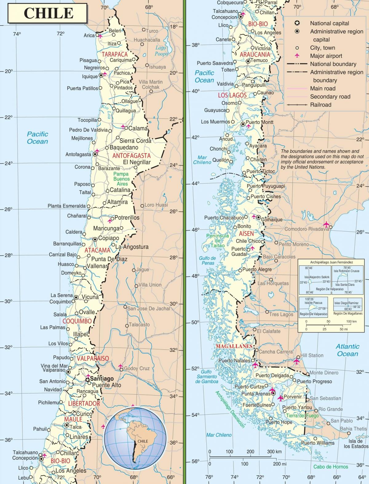 мапу де Чиле