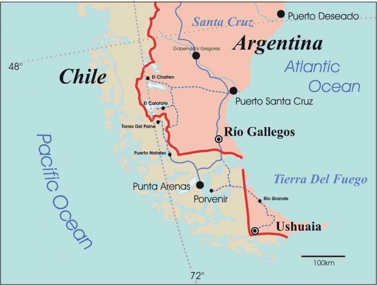 Карта патагоније Чиле