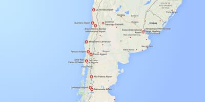 Мапа аеродрома у Чиле